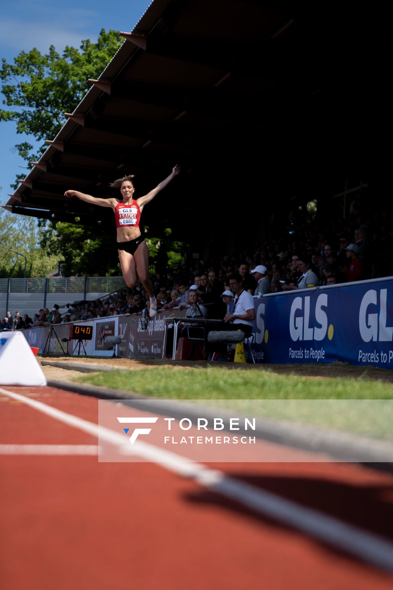 Sophie Weißenberg (TSV Bayer 04 Leverkusen) beim Weitsprung am 08.05.2022 beim Stadtwerke Ratingen Mehrkampf-Meeting 2022 in Ratingen